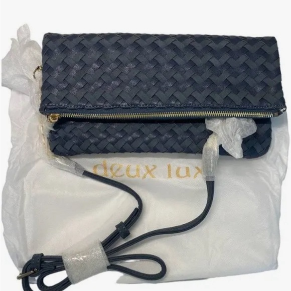 Sole Society Woven Foldover Bag with Crossbody Chain- New! - Picture 1 of 4